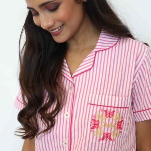 Candy Stripes Embroidered Set